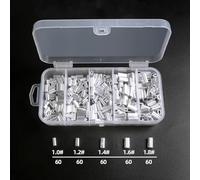 Alomejor Manchons à Sertir en Aluminium, Kit de Connecteurs à Double Barillet Haute Résistance avec 5 Tailles, Idéal pour Les Bas de Ligne de Pêche et Les Laisses de Chien (300 pièces)