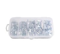 Alomejor Manchons à Sertir en Aluminium, Kit de Connecteurs à Double Barillet Haute Résistance avec 5 Tailles, Idéal pour Les Bas de Ligne de Pêche et Les Laisses de Chien (250 pièces)