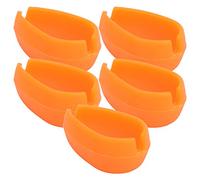 Alomejor Mangeoire de méthode en Ligne de pêche 5 pièces, mangeoires en Ligne de pêche en Silicone Non Toxique avec Moule à dégagement Rapide pour la pêche à la Carpe(Orange)