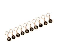 Alomejor Marqueurs de Points de Crochet Numérotés, 10 Pièces, Suivi de Finition en émail Durable pour les Projets de Tricot et de Crochet, Alliage de Zinc 3cm (BLACK)