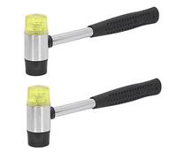 Alomejor Marteau en Caoutchouc Précis, Petit Marteau Artisanal en Acier Creux Durable pour le Travail du Bois, Bijoux, 2 Pièces