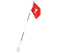 Alomejor Mât de Drapeau Vert avec 5 Sections Amovibles + Ensemble de Coupes à Trous pour Entraînement Football - Accessoire Pratique avec Drapeau Rouge, Hauteur Réglable, Compatibl