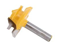 Alomejor Mèche de Routeur à Onglet de Verrouillage en Alliage Durable, Mèche de Travail du Bois à 45 Degrés pour Artisans et Amateurs Jaune 1 Pièce (8x1-1/2 pouces)