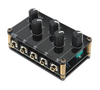 Alomejor Mélangeur Audio 4 Canaux, Mélangeur de Son Stéréo Passif Compact pour Utilisation en Studio à Domicile, Acrylique et Métal
