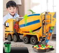 Alomejor Mélangeur de Ciment, Camion Jouet, Entrée étanche, Tambour simulé pour Garçons, Mélangeur de Composants électroniques, Camion Jouet Voiture pour Enfants (Grande Taille sans Son ni lumière)