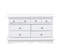 Alomejor Meubles de Poupées avec Plusieurs Tiroirs, Armoire de Chevet Miniature, Accessoires de Maison de Poupée pour Scènes Miniatures (White)