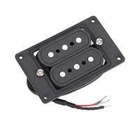 Alomejor Micro Humbucker à 3 Cordes pour Guitare Boîte à Cigares - Collecteur de Sons précâblé Durable pour les Projets de Bricolage (en fibre vulcaniséenoir)