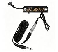Alomejor Micro pour Guitare Acoustique, Câble de 3 Mètres, Double Contrôle de tonalité pour Guitare Folk et Classique (argent peint en noir)