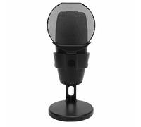 Alomejor Microphone de Jeu à Condensateur USB, éclairage D'ambiance Dynamique, Contrôle du Gain de Volume pour Les Enregistrements Professionnels, Modèle M9 en Métal (Black)