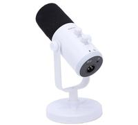 Alomejor Microphone de Jeu avec éclairage RVB et Volume Réglable pour L'enregistrement de Streaming et de Chat Vocal avec Sourdine et Prise Casque pour PC Smartphone et Carte Son (White)