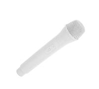 Alomejor Microphone de jouet pour jeux d'imitation, microphone de simulation 1:1 avec tête en maille de texture de haute densité et base lisse, pour pratiquer des entretiens d'embauche (blanc)
