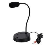Alomejor Microphone D'ordinateur Jack 3,5 Mm, Micro de Bureau à Réduction de Bruit pour Les Jeux avec Prise Omnidirectionnelle à 360°, Angle Réglable et éclairage LED