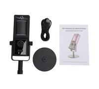 Alomejor Microphone USB Condensateur, 24bit 48kHz Plug and Play avec Éclairage RGB, Réduction de Bruit pour Streaming, Podcast, Gaming, Enregistrement