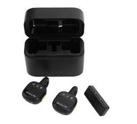 Alomejor Microphones Cravate sans Fil, Micros à Revers Magnétiques avec Suppression du Bruit 2,4 GHz pour Caméra de Téléphone Vlogging, Sonore Omnidirectionnelle Plug and Play, Portée 30 M,