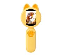 Alomejor Microscope Jouet Portable pour Enfants, écran 2 Pouces avec 8 Lumières LED, 13 Langues, Batterie Rechargeable, Cadeau Scientifique pour âges 3-12 (Yellow)