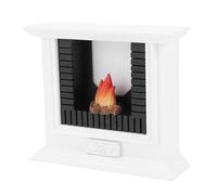 Alomejor Mini Cheminée en Résine Blanche pour Maison de Poupée avec Ensemble de Plusieurs Pièces - Scène d'hiver à l'échelle 1:12 - Bois de Bouleau et Résine Décoration de Salon Miniature