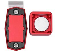 Alomejor Mini étui à Craie de Billard Magnétique Professionnel, Accessoire de Billard Portable, Matériau en Aluminium Léger (Rouge)