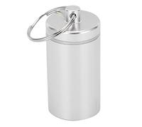 Alomejor Mini étuis à Pilules Porte-clés en Alliage D'aluminium Conteneur de Médecine Portable étanche Porte-Pilule d'urgence Boîte de Rangement de Médecine pour Les Voyages en Plein Air(Argent)