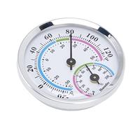 Alomejor Mini Hygromètre Compact argenté, Jauge de Température et d'humidité Facile à Lire pour Serres, Bureaux, 5,7 Cm