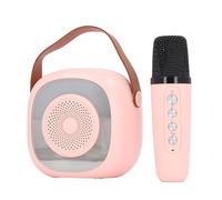 Alomejor Mini Machine de karaoké, Haut-Parleur Bluetooth Portable sans Fil avec Microphone pour Enfants et Adultes, Fête à la Maison, Bluetooth 5.0, Prise en Charge de la Carte TF