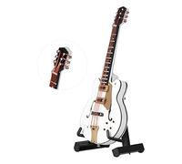 Alomejor Mini Modèle de Guitare Blanche Exquise, Jouet pour la Décoration de la Maison et du Bureau, Surface Lisse, Détails Fins, Ornements Cadeaux