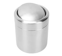 Alomejor Mini Poubelle de Bureau Compacte à Couvercle Pivotant, Petite Poubelle en Acier Inoxydable 304 pour le Bureau à Domicile, L'élimination des Serviettes et des Vieux Papiers, Acier Inoxydable