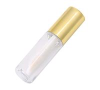 Alomejor Mini Tubes Vides Rechargeables de Brillant à Lèvres Dorés, Distributeur de Bouteilles de Rouge à Lèvres Portable de 1.2ml pour le Maquillage de Voyage