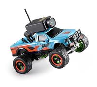 Alomejor Mini Voiture RC 1:64, Véhicule Tout-Terrain télécommandé 2.4G 4WD FPV avec Caméra HD, Gyroscope, Lumières LED, pour Enfants et Adultes (Blue)