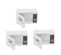 Alomejor Miniature Doll House Microwave Royal Design 1:12 Doll Scale Améliore la Cuisine Wood White 3 Pack
