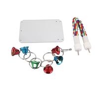 Alomejor Miroir à Oiseaux coloré à Mâcher pour Perruches Calopsittes, Corde en Plastique et Coton, 12,7 X 19,1 Cm, Ficelle de Cloche, Décoration de Cage à Oiseaux