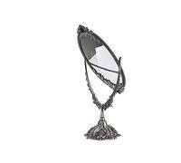Alomejor Miroir de Maquillage Antique Double Face avec Rotation à 360° pour Une Décoration Créative de la Maison, Alliage de Zinc, 1 unité (Trompette Antique en étain)