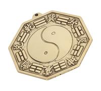 Alomejor Miroir Protecteur Bagua, Matériau en Laiton, Attire l'énergie Positive, Conception Suspendue pour la Décoration Intérieure et la Protection Feng Shui