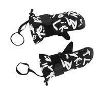 Alomejor Mitaines de Ski Junior Mitaines de Snowboard Isolées avec Protège-poignets pour les Activités de Plein Air, étanches Noires 1 Paire (L)
