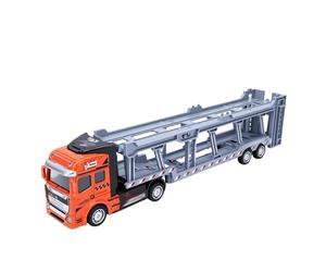 Alomejor Modèle de Camion de Transport en Alliage 1:48, avec Pont de Transport de Voiture pour Affichage de Collection à L'échelle 1:48 (Orange)