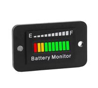 Alomejor Moniteur de Batterie LED, Indicateur de Jauge de Carburant de Batterie ABS 12V 24V 48V 60V 72V IP65, Affichage LED 3 Couleurs pour Chariot de, Chariot élévateur, Tondeuse à Gazon RV