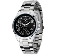 Alomejor Montre à Quartz d'affaires en Acier Inoxydable pour Hommes, étanche à 30 M, pour Un Usage Quotidien, Cadran Blanc (#1)