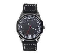 Alomejor Montre à Quartz Minimaliste avec Bracelet en Cuir Luxueux, Cadeau pour étudiants et Professionnels (Black)