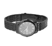 Alomejor Montre à Quartz pour Hommes, élégante, Classique, étanche, Double Date, Lumineuse, pour Robe d'affaires, pour la Vie Quotidienne (Black)