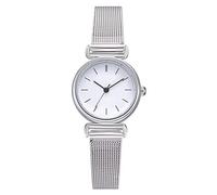 Alomejor Montre Analogique Ronde Précise, Bracelet en Alliage élégant, Petit Cadran, Montre-Bracelet à Quartz pour Femmes, Style Gracieux, Vêtements d'affaires Décontractés (White)