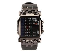 Alomejor Montre Binaire à Affichage Numérique LED coloré en Forme de Crabe pour Garçons et Hommes, Montre électronique Facile à Porter pour Les Porteurs Occasionnels Métal Silicone 1,4 X 1,9 X 0,5