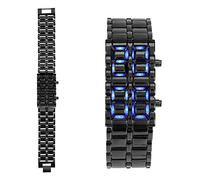 Alomejor Montre-Bracelet électronique LED en Acier, Design Créatif pour étudiants et Couples, Lumière Rouge, 8.3 Pouces (#1)