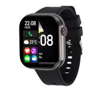 Alomejor Montre Connectée avec écran HD 2,02 Pouces, Bracelet d'activité, Fonction Appel, Suivi du Sommeil et Fréquence Cardiaque, pour Hommes et Femmes. Boîtier en métal. (Argent Noir)