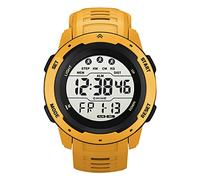 Alomejor Montre de Course à Pied pour Homme, Alarme Multifonctionnelle, Affichage de la Date, Montre de Sport Numérique pour étudiants pour l'extérieur (Jaune)