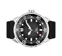 Alomejor Montre de Plongée à Quartz à énergie Solaire, Bracelet en Silicone Lumineux étanche à 300 M pour Hommes et Femmes, avec Boîtier en Acier Inoxydable pour la Plongée, la Natation, (Black)