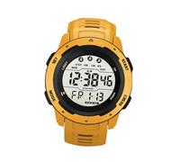 Alomejor Montre de Sport Numérique pour Homme, Montre étanche à Double Fuseau Horaire avec Bracelet en Plastique PU pour étudiant en Plein Air (Jaune)