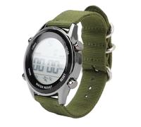 Alomejor Montre de Sport Numérique pour Hommes, Double Fuseau Horaire, avec Alarme, Compte à Rebours, Chronomètre pour Activités de Plein Air, Bracelet en Nylon, étanche 50 M, pour Voyageurs, Hommes