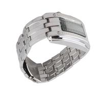 Alomejor Montre LED étanche et Résistante à l'usure, Affichage Unique du Mode Horaire Binaire pour Hommes, Verre en Acier Inoxydable