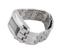 Alomejor Montre LED étanche et Résistante à l'usure, Affichage Unique du Mode Horaire Binaire pour Hommes, Verre en Acier Inoxydable (L)