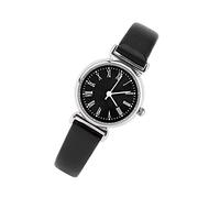 Alomejor Montre Précise pour Femmes, Petite Mini Robe, Rétro, Fermoir à Boucle en Cuir, pour Diverses Occasions et Vêtements, Bracelet + Cadran (Ceinture Noire Plaque Noire)