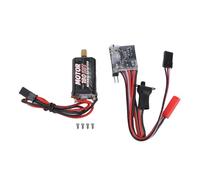 Alomejor Moteur sans Balais et ESC 30A, Contrôleur de Vitesse électrique avec Frein, Connecteur d'alimentation JST Rouge pour Voitures et Bateaux RC 1/16, 1/18 et /24 (53T)